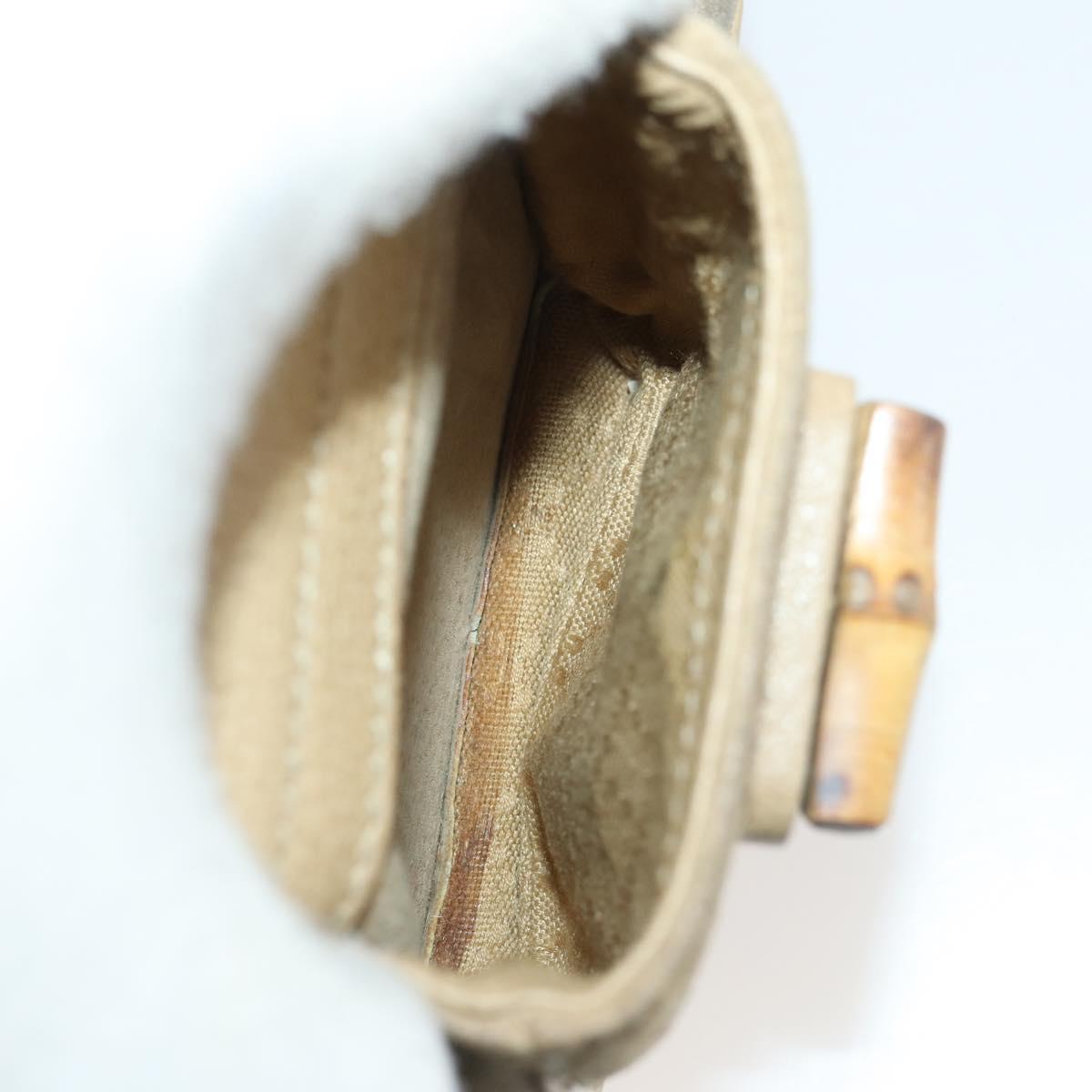 GUCCI Bamboo Backpack Suede Leather Black Gold 003 2058 0030 Auth BA10404