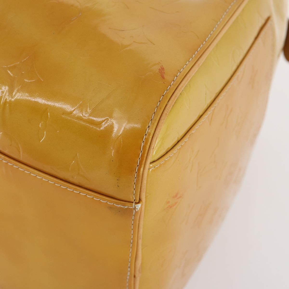 LOUIS VUITTON Monogram Vernis Mercer Boston Bag Beige M91000 LV Auth BA10406