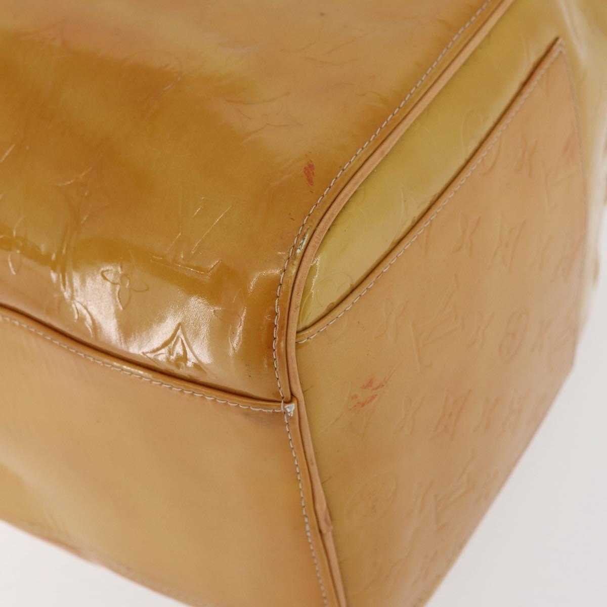 LOUIS VUITTON Monogram Vernis Mercer Boston Bag Beige M91000 LV Auth BA10406