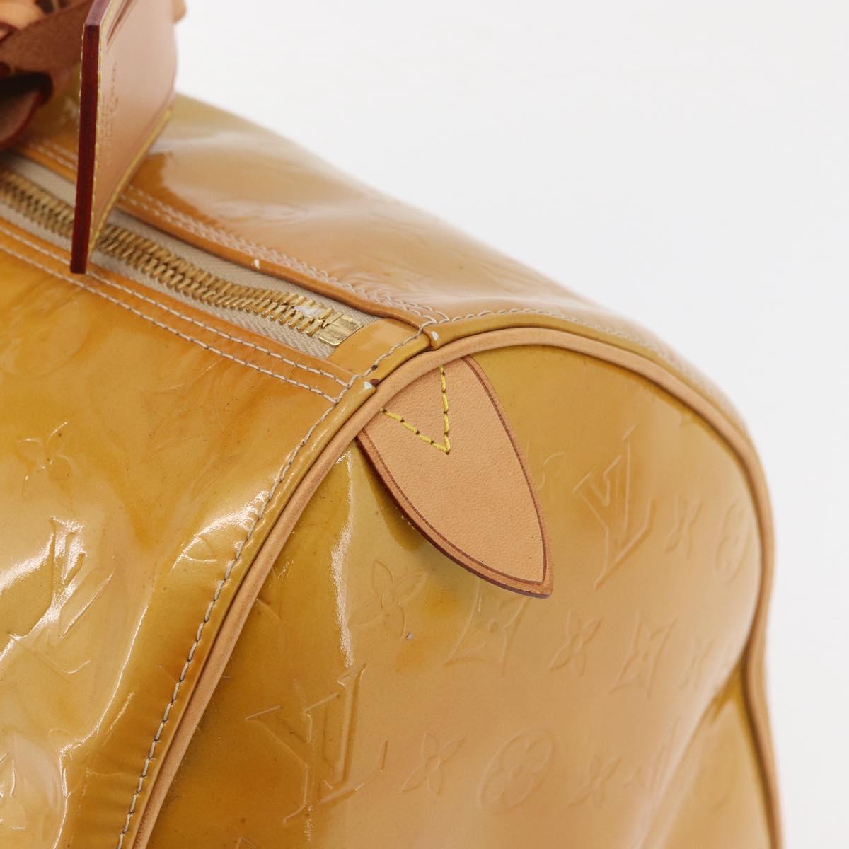 LOUIS VUITTON Monogram Vernis Mercer Boston Bag Beige M91000 LV Auth BA10406