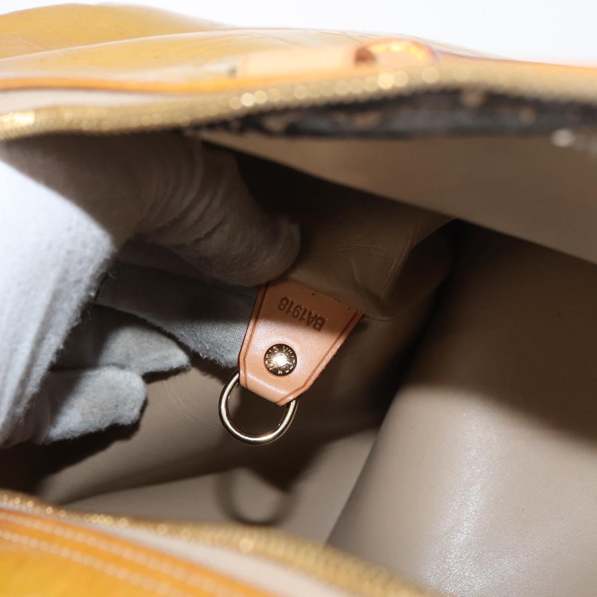 LOUIS VUITTON Monogram Vernis Mercer Boston Bag Beige M91000 LV Auth BA10406