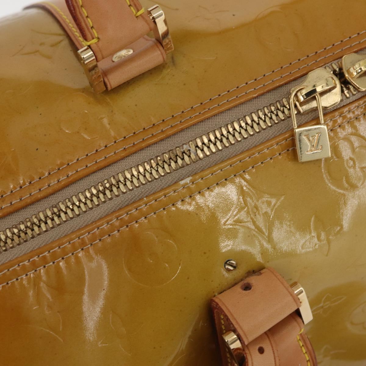 LOUIS VUITTON Monogram Vernis Mercer Boston Bag Beige M91000 LV Auth BA10406