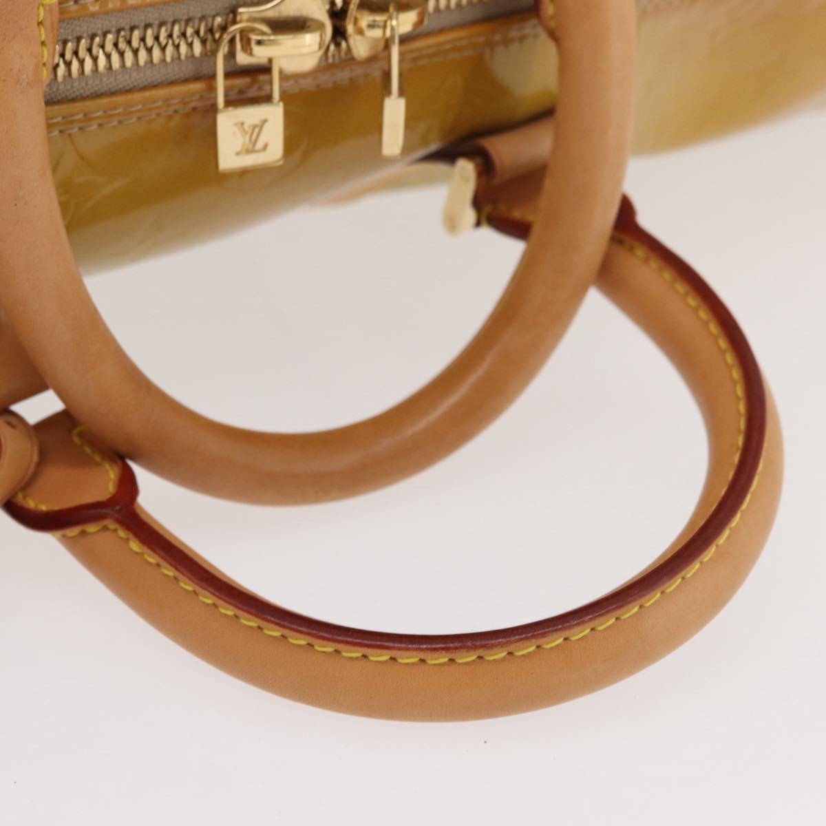 LOUIS VUITTON Monogram Vernis Mercer Boston Bag Beige M91000 LV Auth BA10406