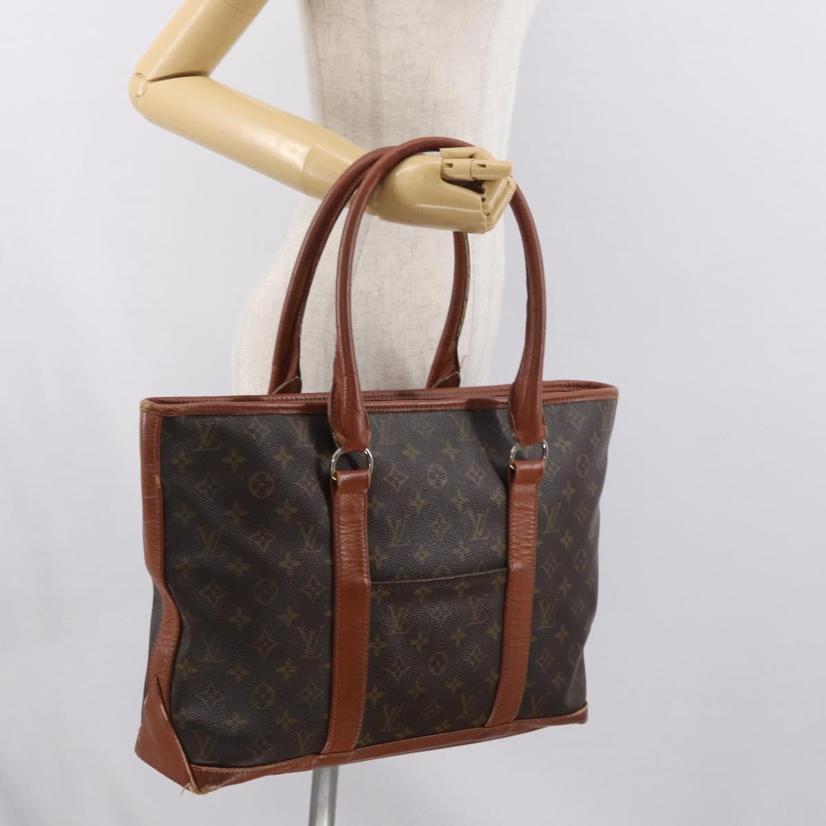 LOUIS VUITTON Monogram Sac Weekend PM Hand Bag M42425 LV Auth BA10407