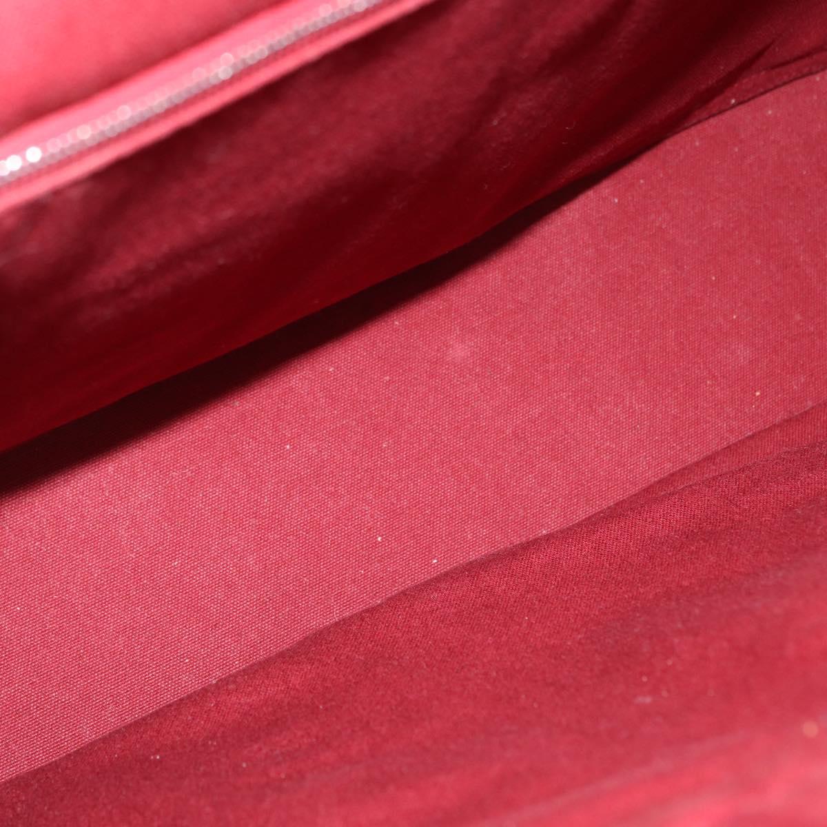 HERMES Fourre Tout MM Hand Bag Canvas Red Silver Auth BA10410