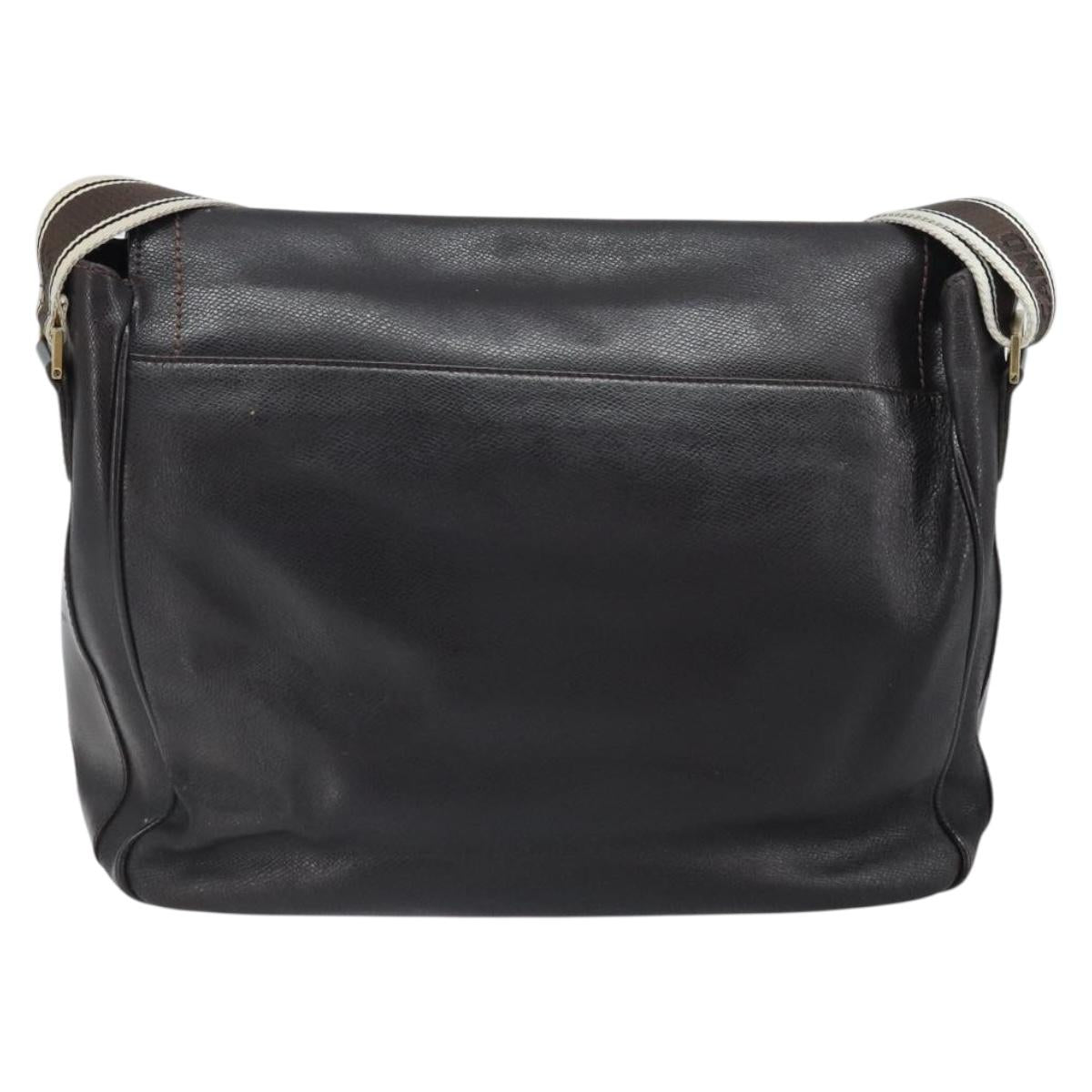 Salvatore Ferragamo Shoulder Bag Leather Brown Gold Auth BA10411