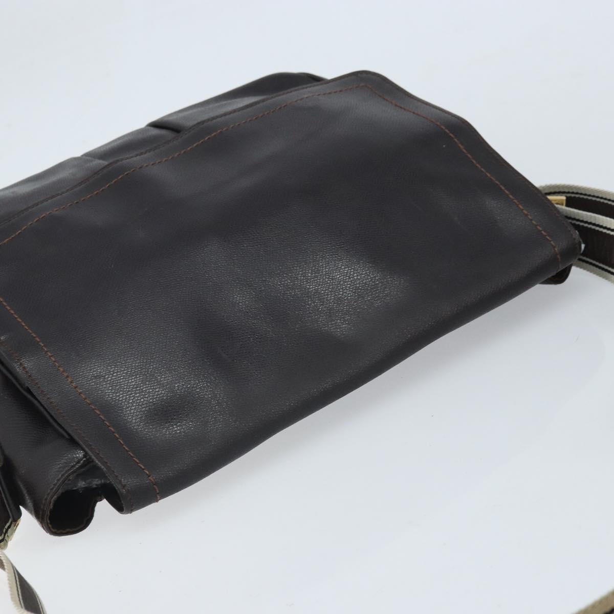 Salvatore Ferragamo Shoulder Bag Leather Brown Gold Auth BA10411