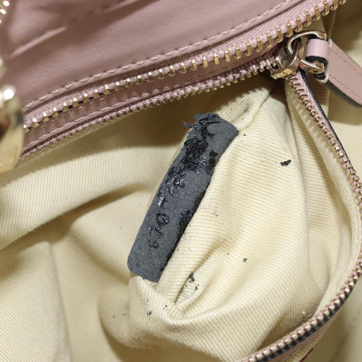VALENTINO Tote Bag Leather 2way Pink Gold Auth BA10420