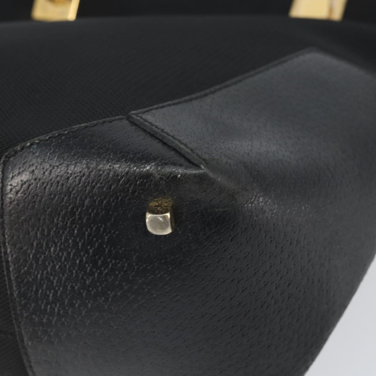 Salvatore Ferragamo Tote Bag Canvas Black Gold Auth BA10431