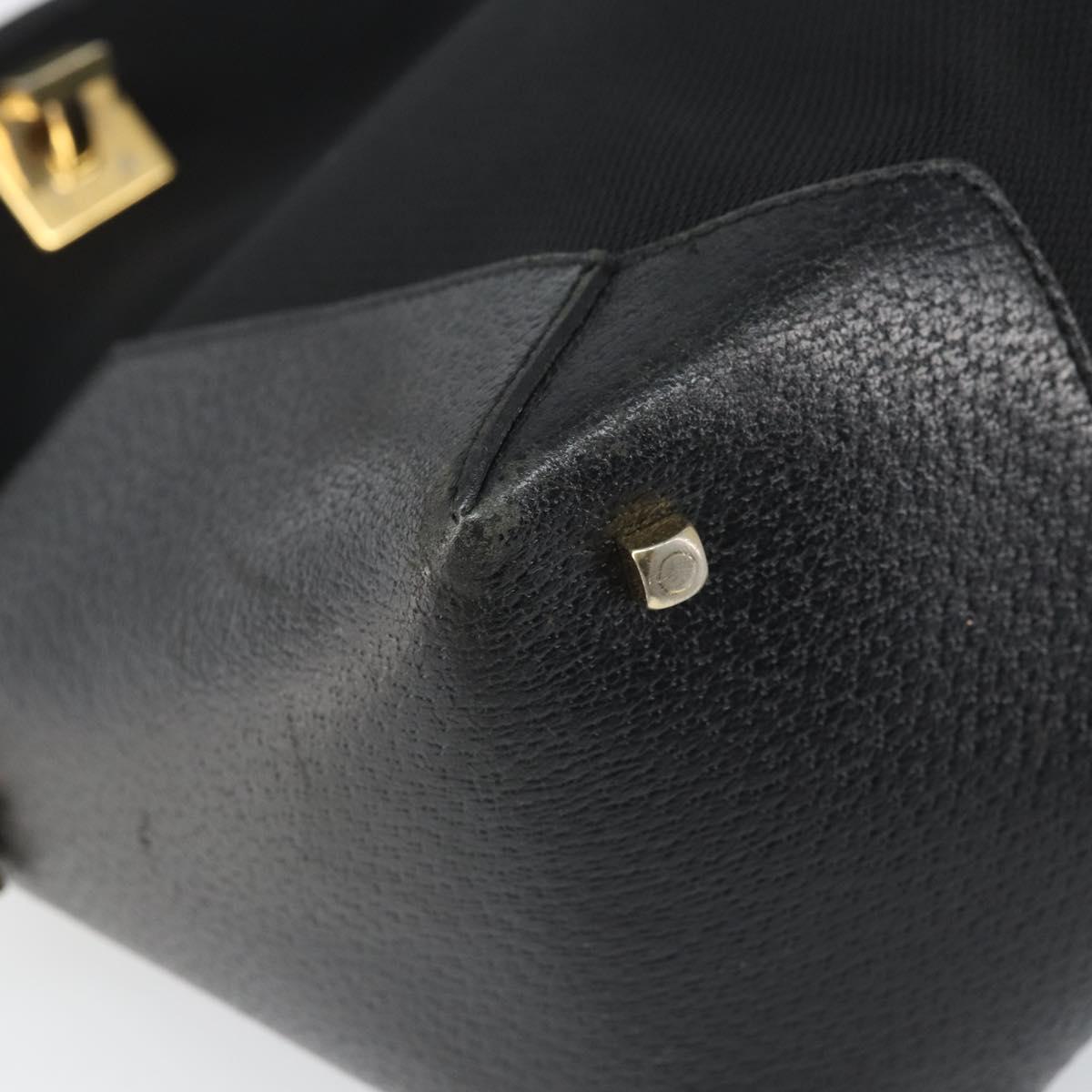 Salvatore Ferragamo Tote Bag Canvas Black Gold Auth BA10431