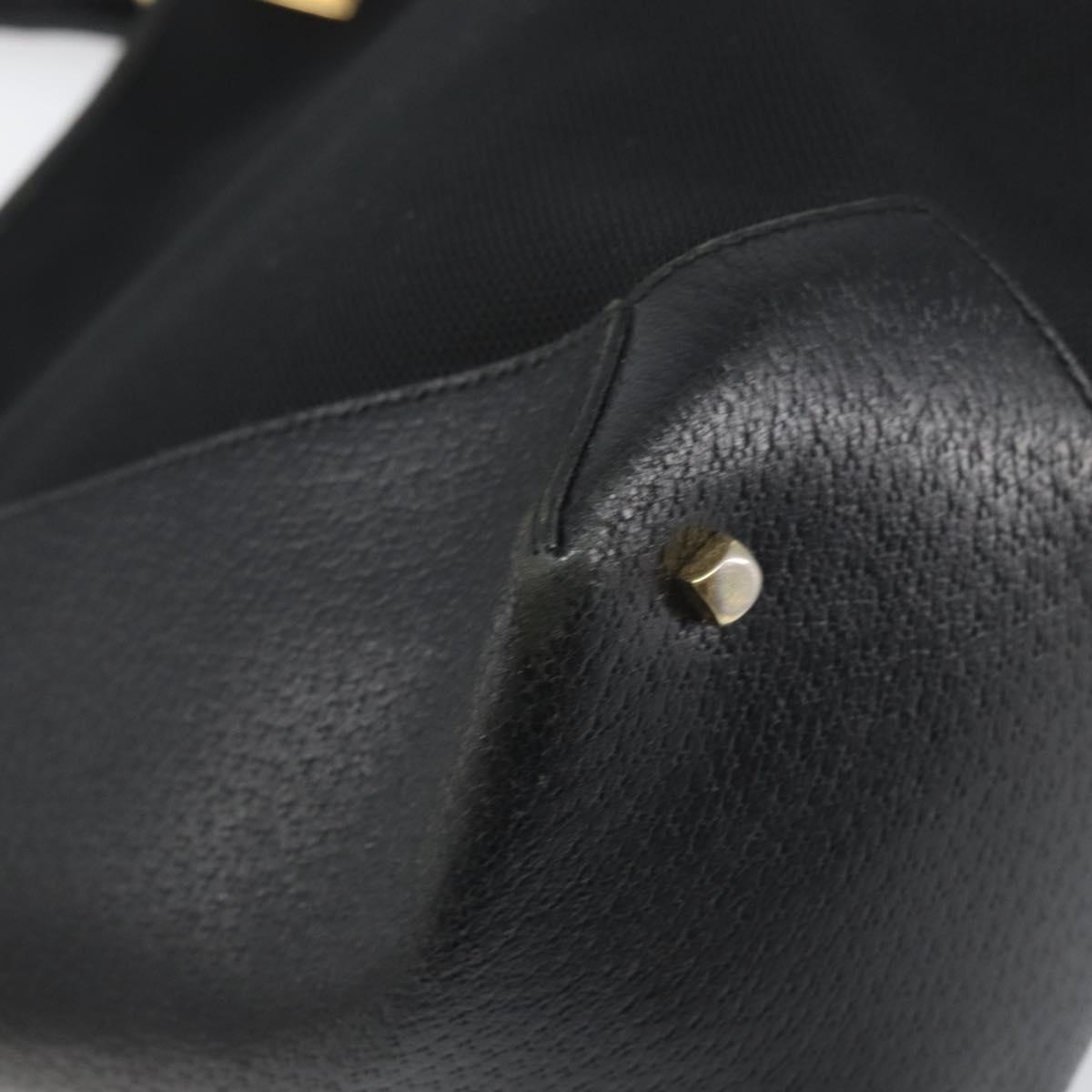 Salvatore Ferragamo Tote Bag Canvas Black Gold Auth BA10431