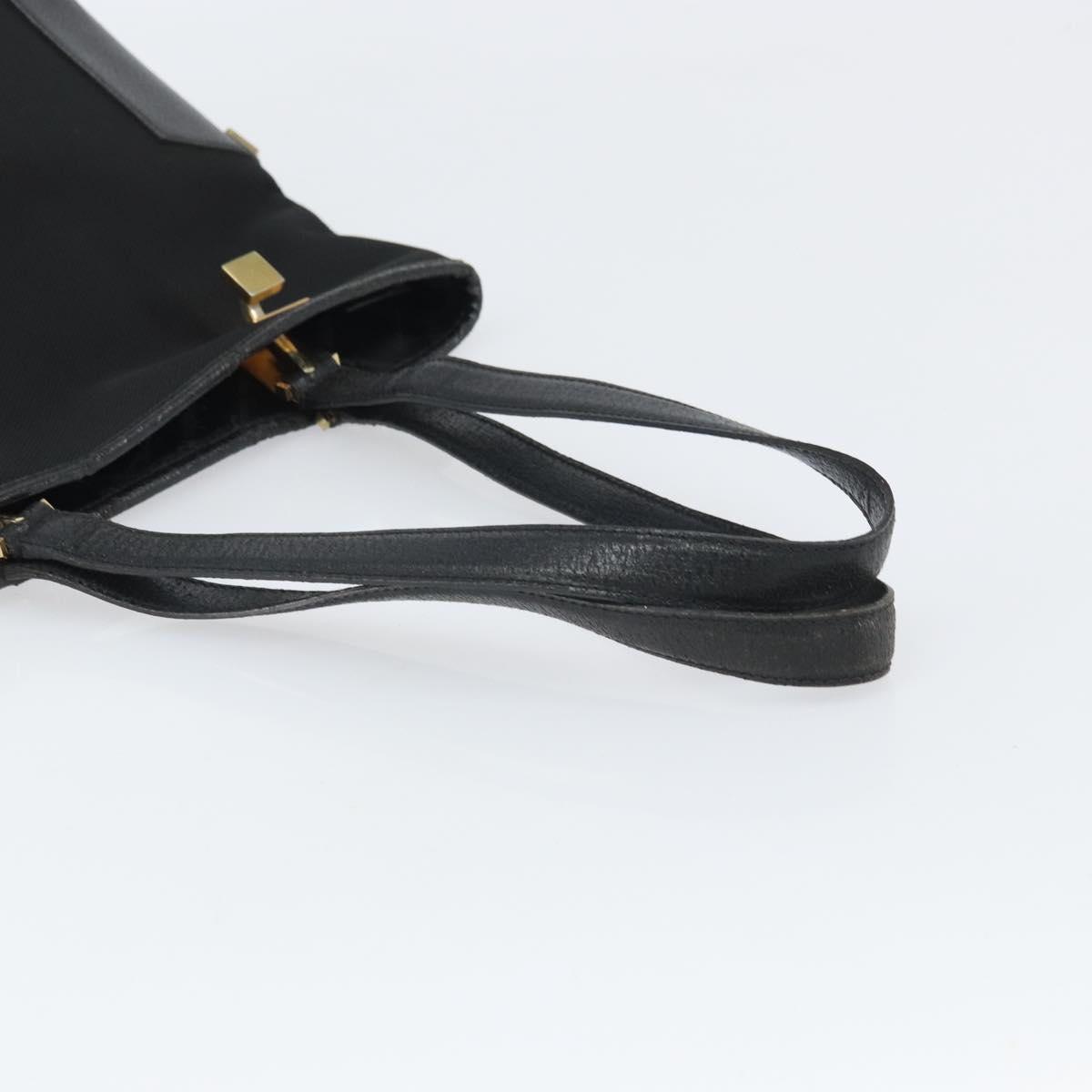 Salvatore Ferragamo Tote Bag Canvas Black Gold Auth BA10431