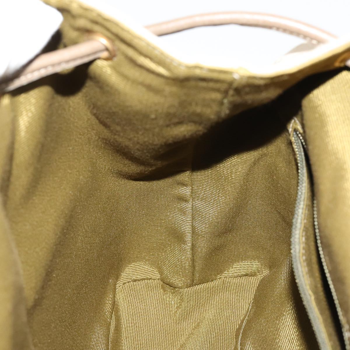 Salvatore Ferragamo Gancini Backpack Canvas Beige Gold Auth BA10432
