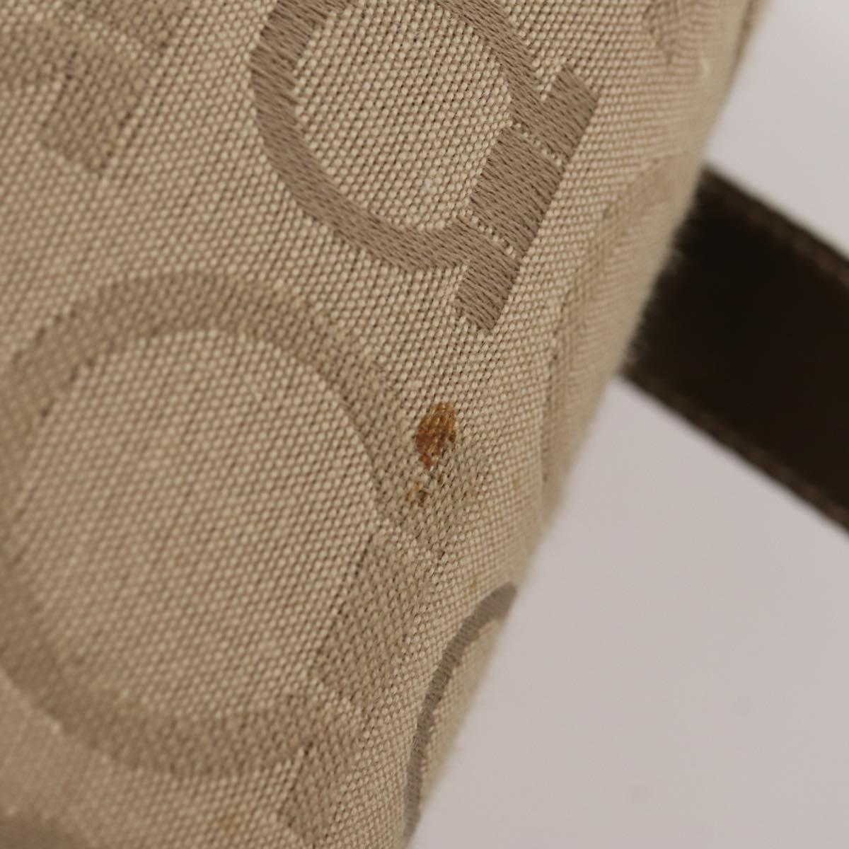 Salvatore Ferragamo Gancini Backpack Canvas Beige Gold Auth BA10432