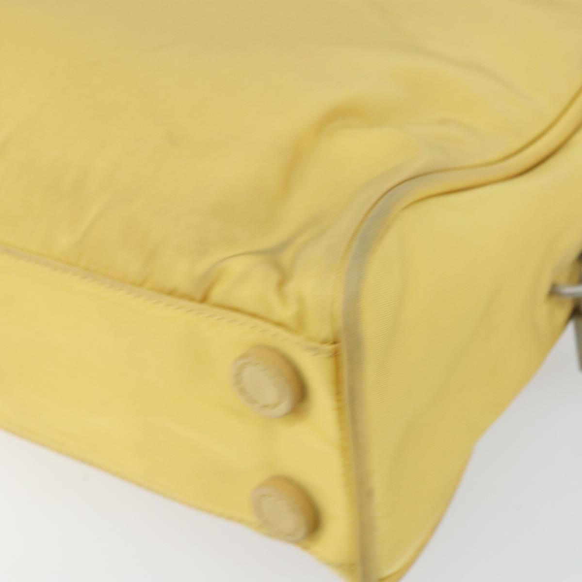 PRADA Hand Bag Nylon Yellow Silver Auth BA10435