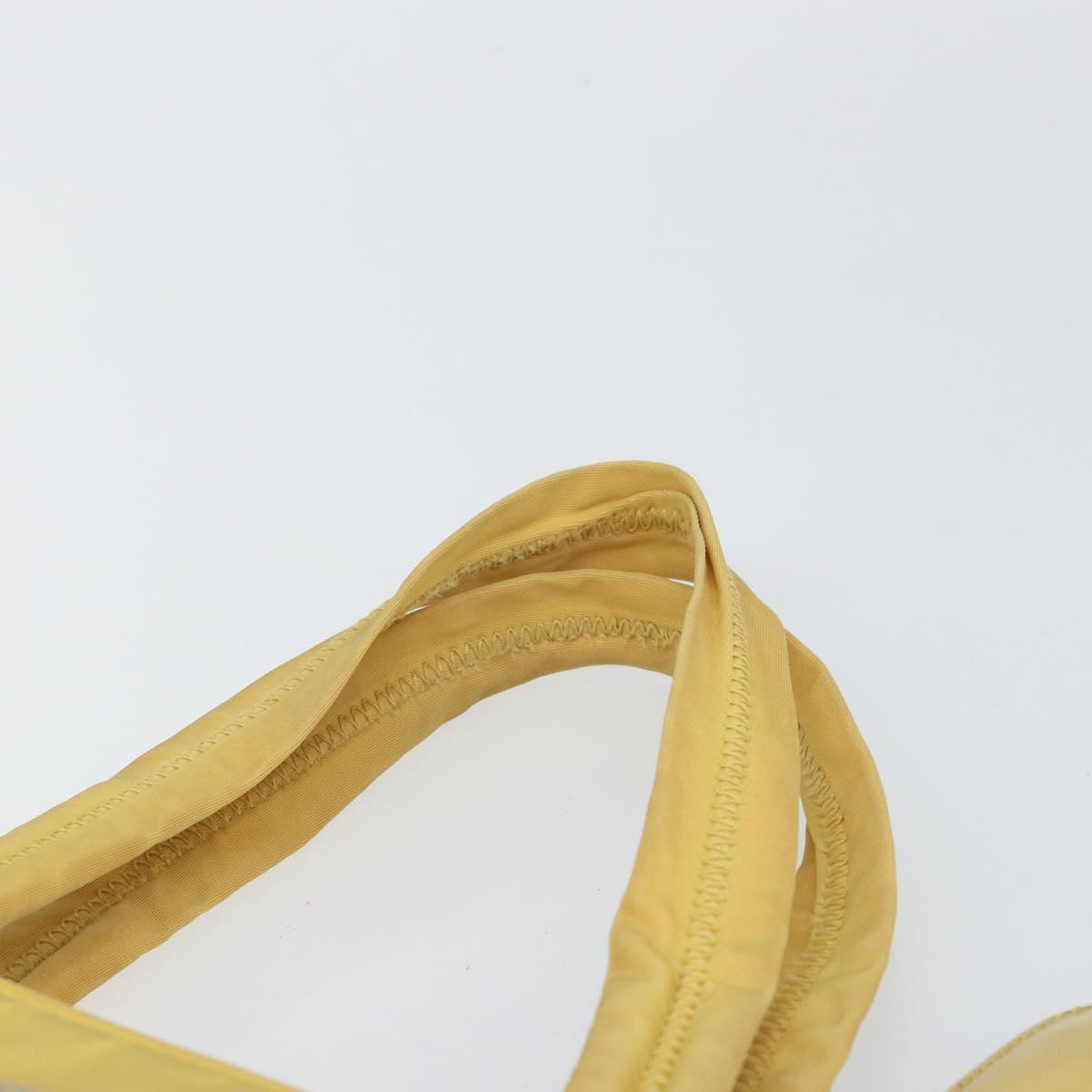 PRADA Hand Bag Nylon Yellow Silver Auth BA10435