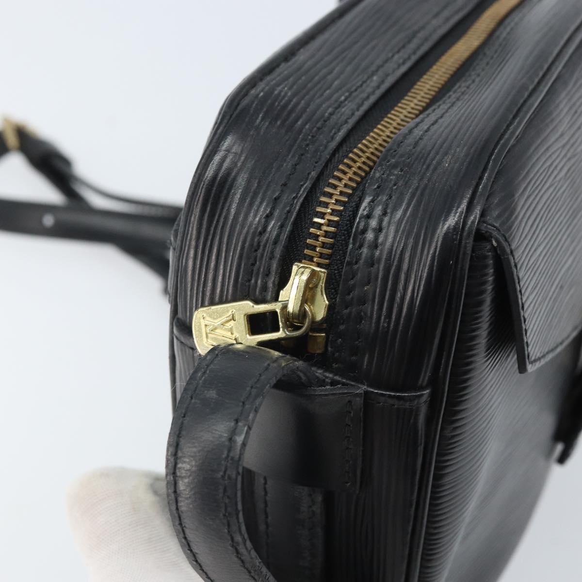 LOUIS VUITTON Epi Jeune Fille MM Shoulder Bag Black M52152 LV Auth BA10442