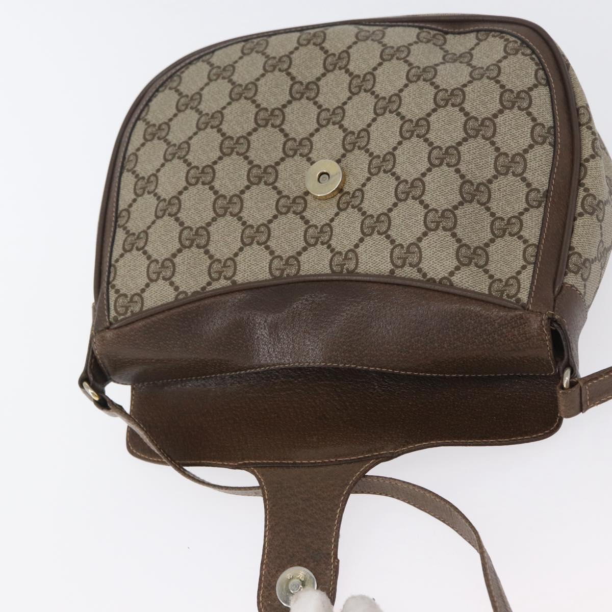 GUCCI GG Supreme Web Sherry Line Bag PVC Beige Gold 10 02 056 Auth BA10446