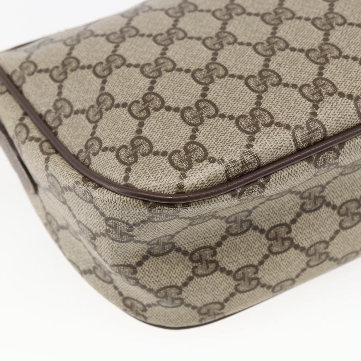 GUCCI GG Supreme Web Sherry Line Bag PVC Beige Gold 89 02 032 Auth BA10447