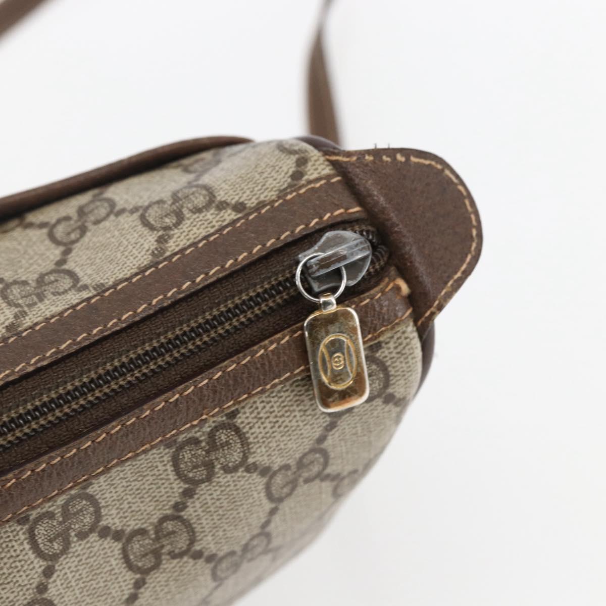 GUCCI GG Supreme Web Sherry Line Bag PVC Beige Gold 89 02 032 Auth BA10447
