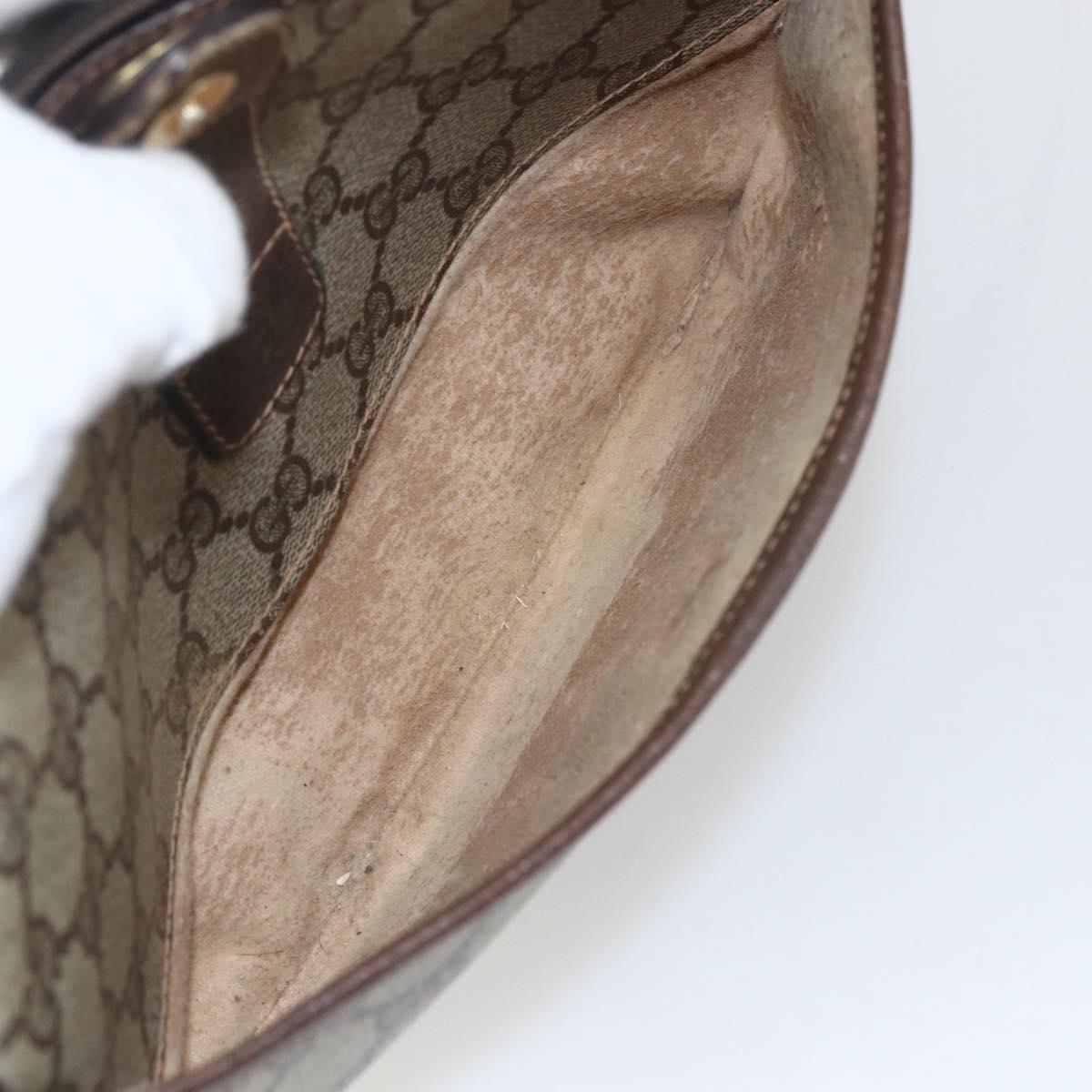 GUCCI GG Supreme Web Sherry Line Bag PVC Beige Gold 89 02 032 Auth BA10447