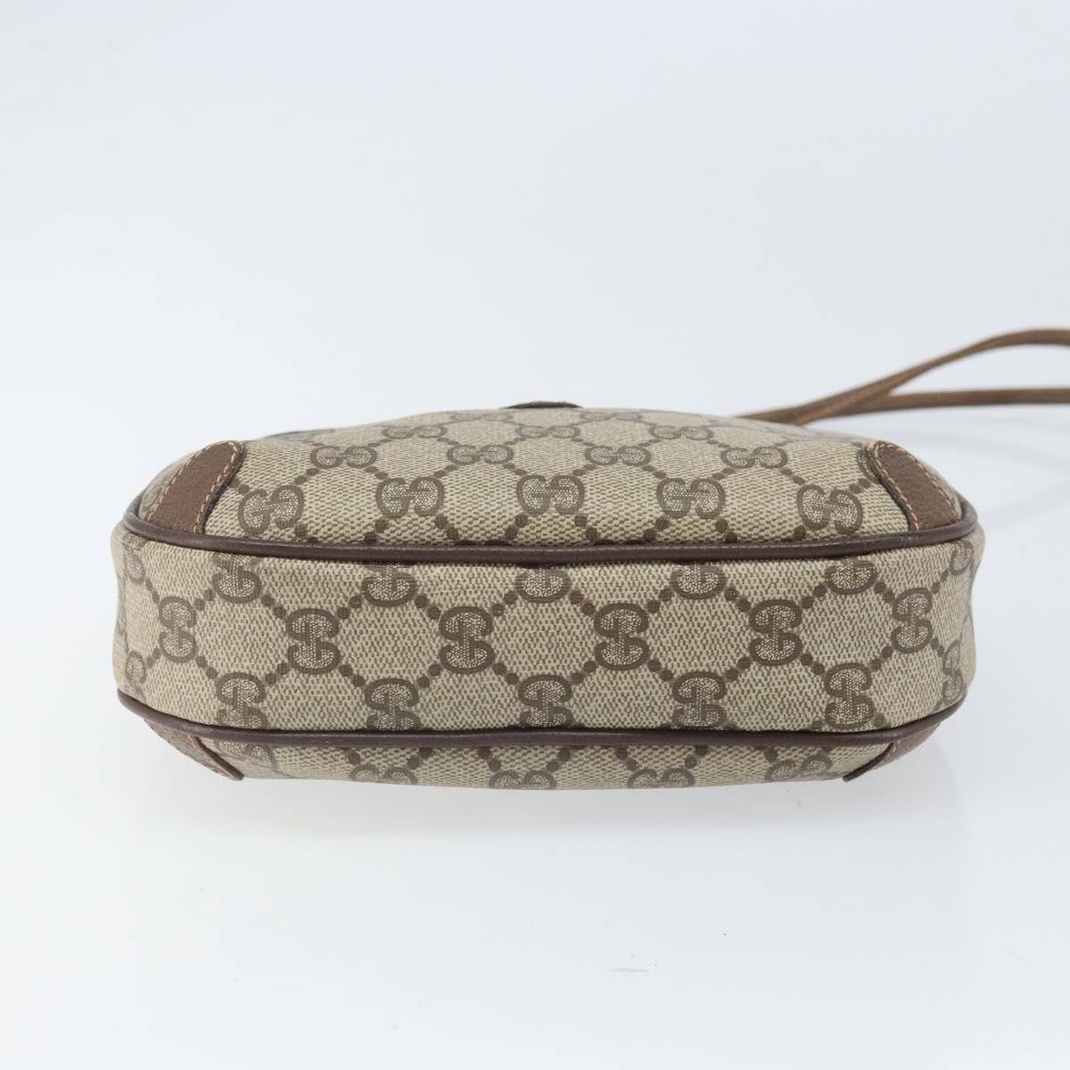 GUCCI GG Supreme Web Sherry Line Bag PVC Beige Gold 89 02 066 Auth BA10448