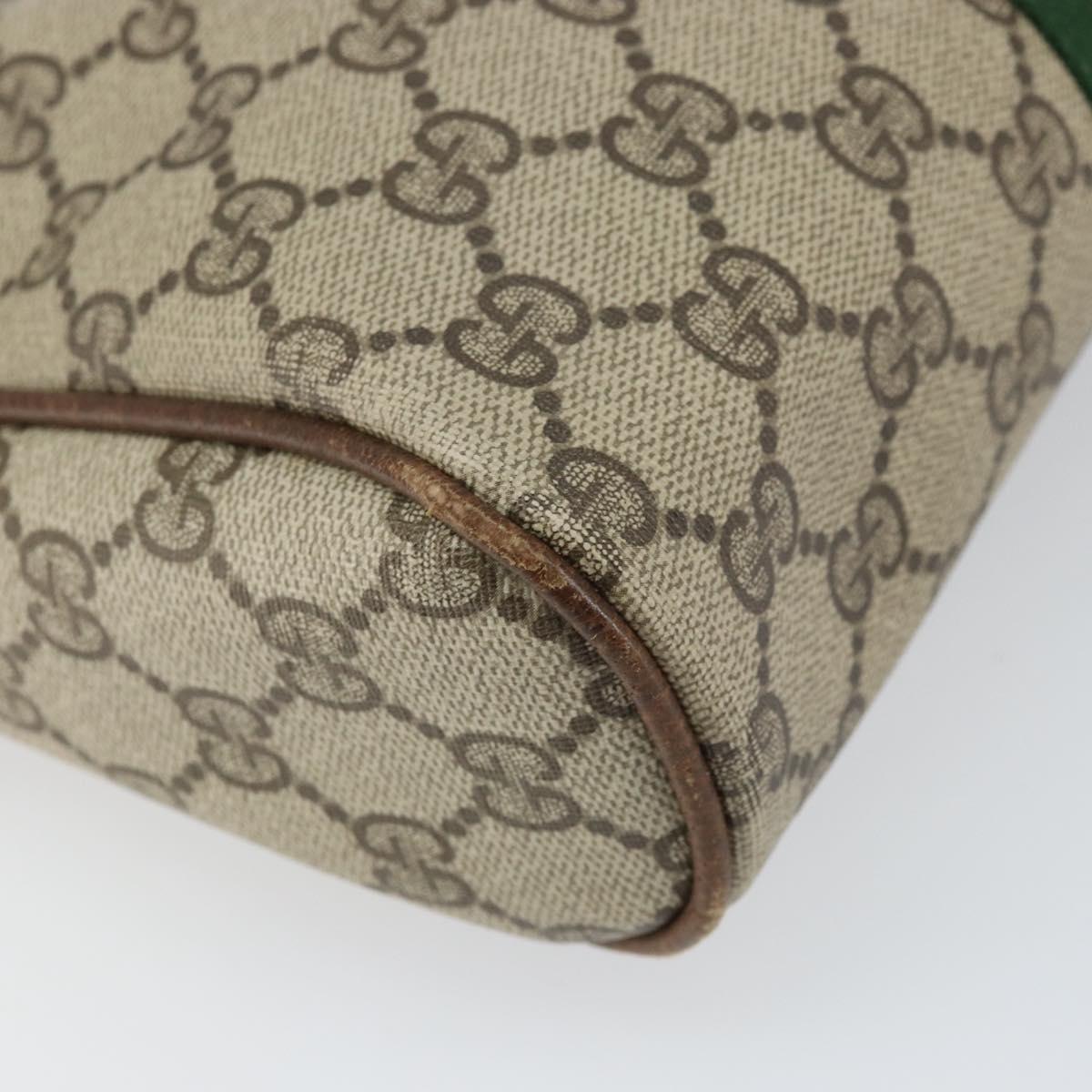 GUCCI GG Supreme Web Sherry Line Clutch Bag PVC Beige Gold Auth BA10450