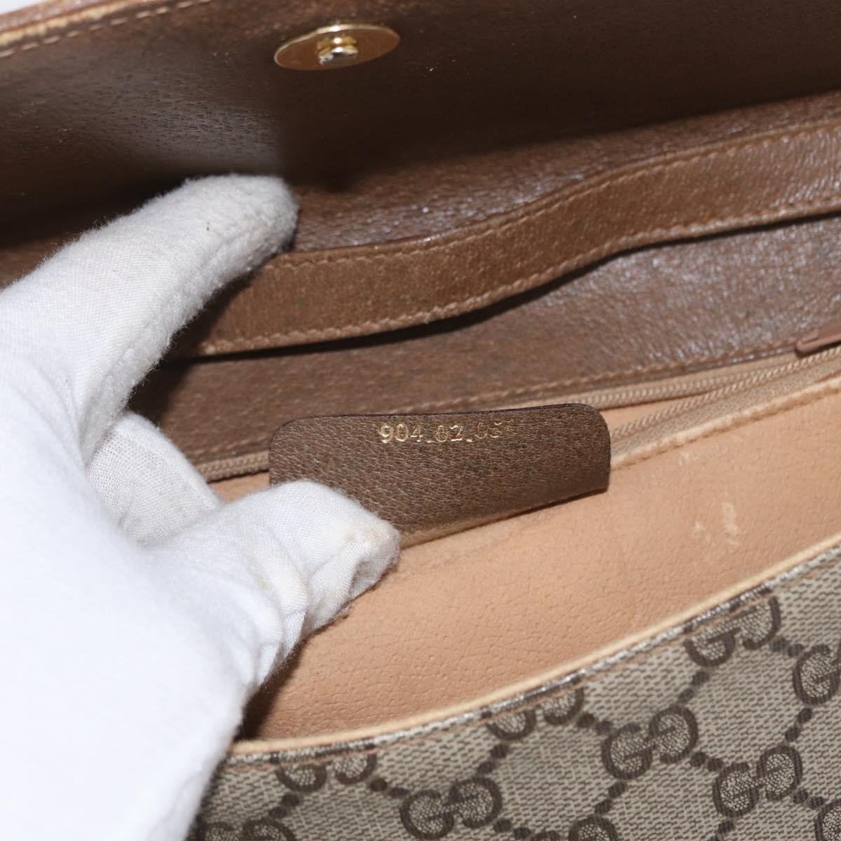 GUCCI GG Supreme Shoulder Bag PVC Beige Gold 904 02 050 Auth BA10453