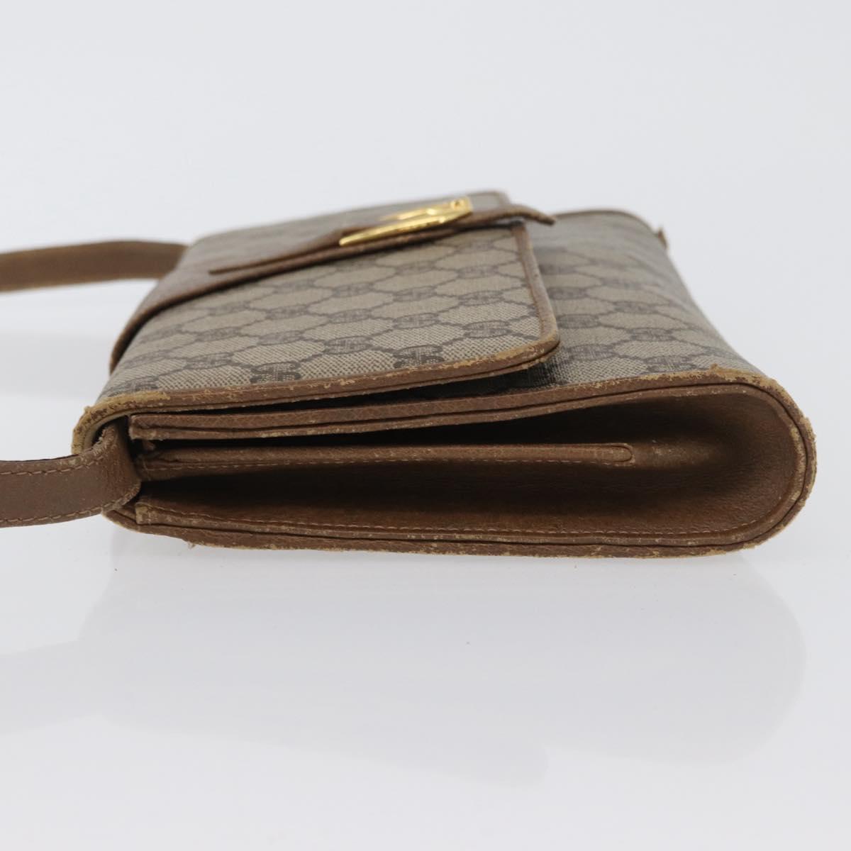 GUCCI GG Supreme Shoulder Bag PVC Beige Gold 904 02 050 Auth BA10453