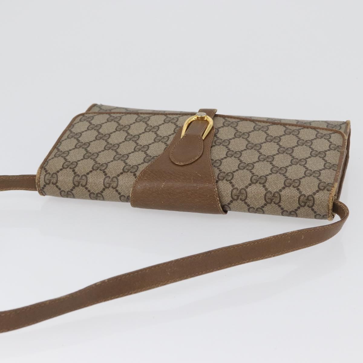 GUCCI GG Supreme Shoulder Bag PVC Beige Gold 904 02 050 Auth BA10453
