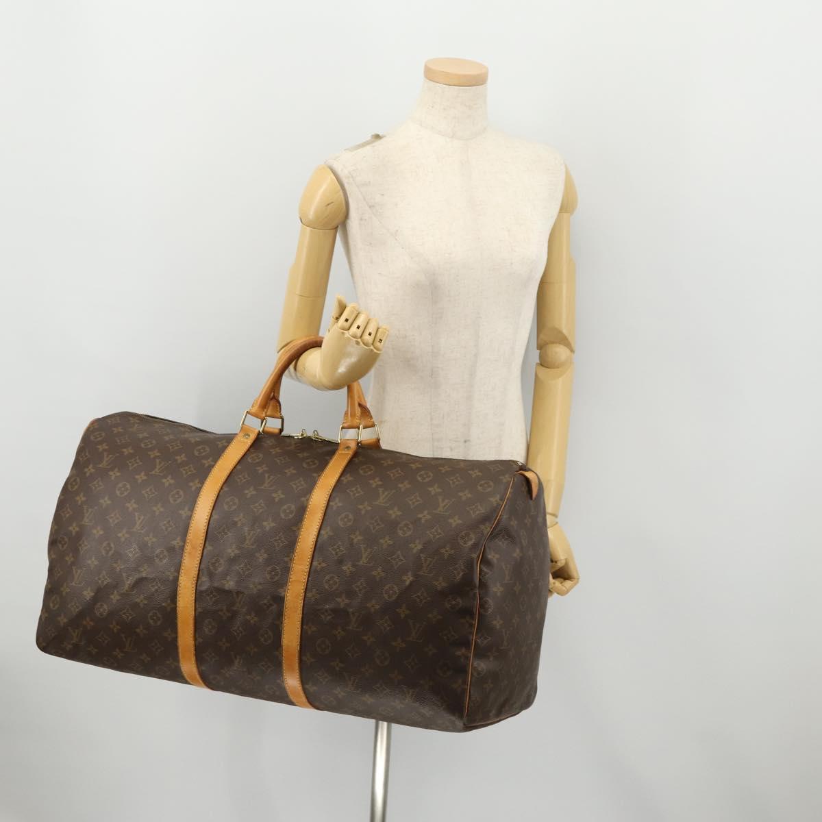 LOUIS VUITTON Monogram Keepall 60 Boston Bag M41422 LV Auth BA10455
