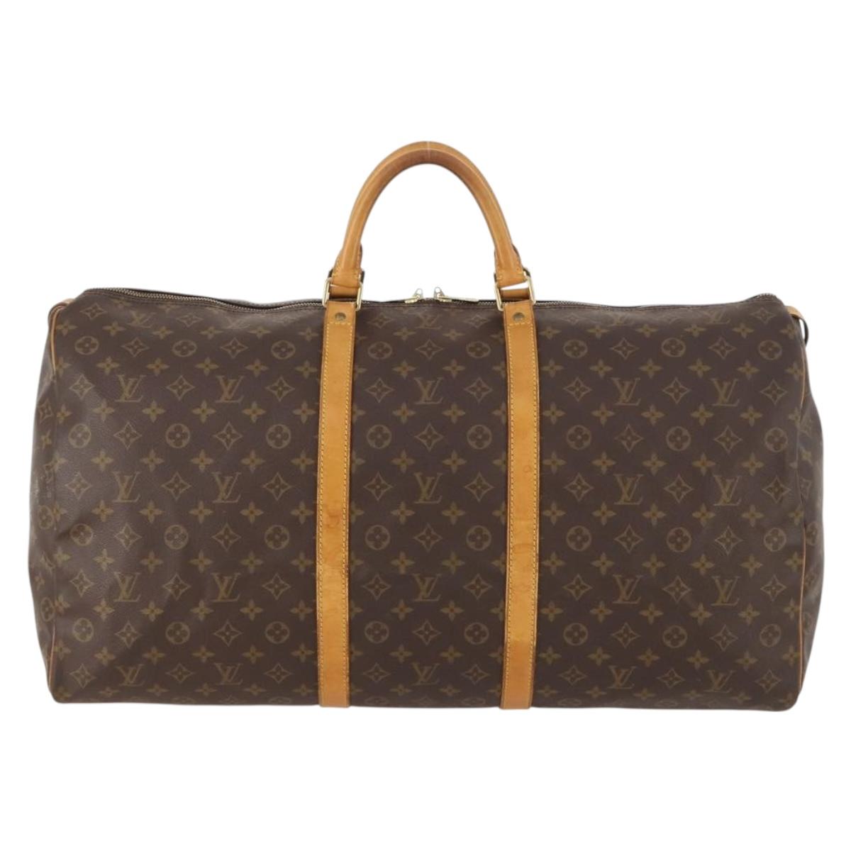 LOUIS VUITTON Monogram Keepall 60 Boston Bag M41422 LV Auth BA10455