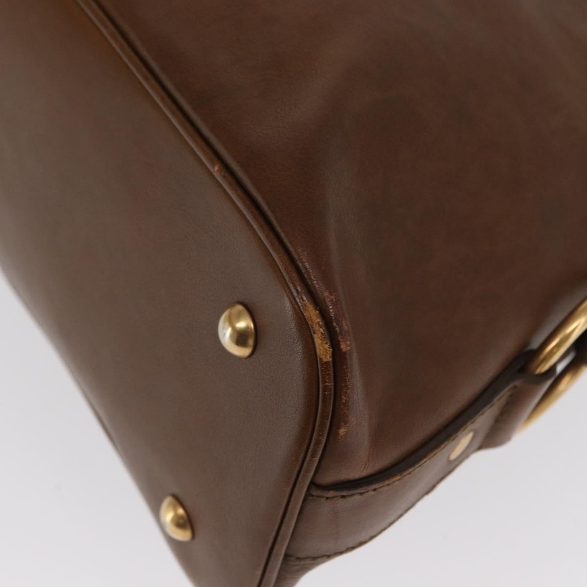 SAINT LAURENT Hand Bag Leather Brown Gold 156465 Auth BA10476