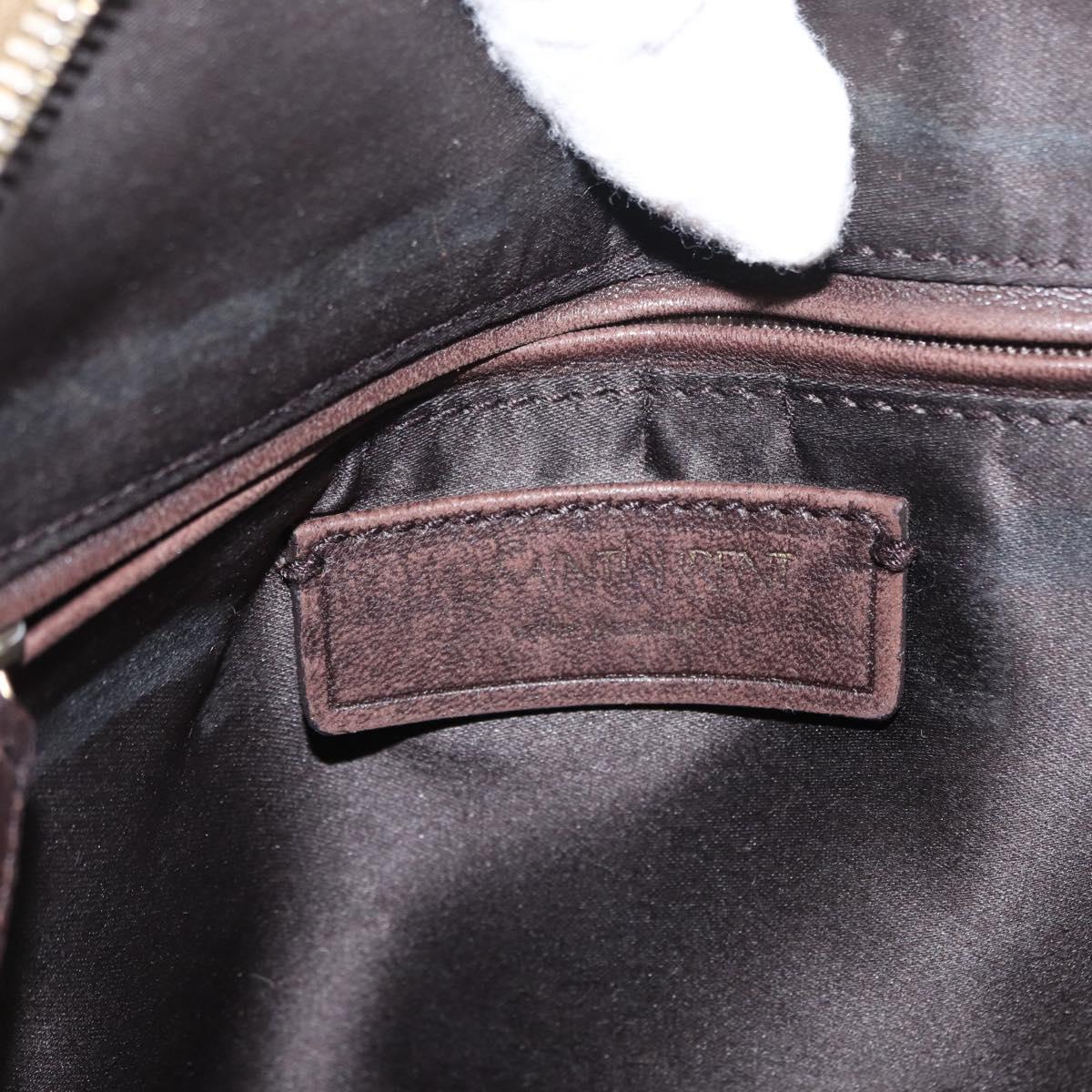 SAINT LAURENT Hand Bag Leather Brown Gold 156465 Auth BA10476