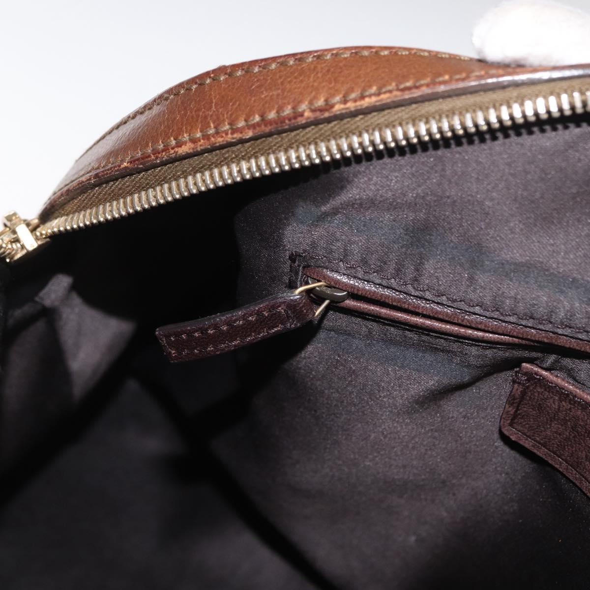 SAINT LAURENT Hand Bag Leather Brown Gold 156465 Auth BA10476