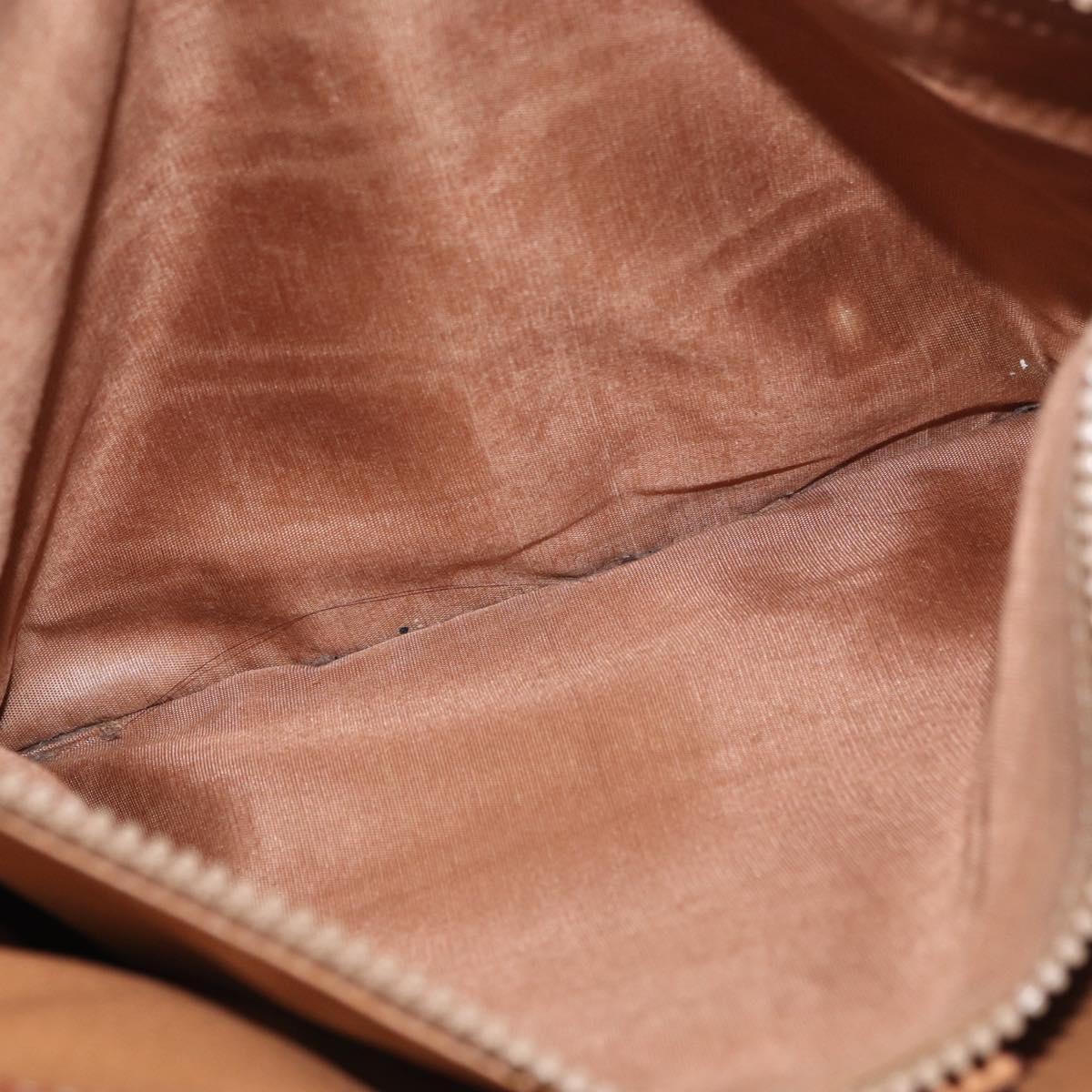 CELINE Macadam Canvas Tote Bag PVC Leather Brown Gold Auth BA10478