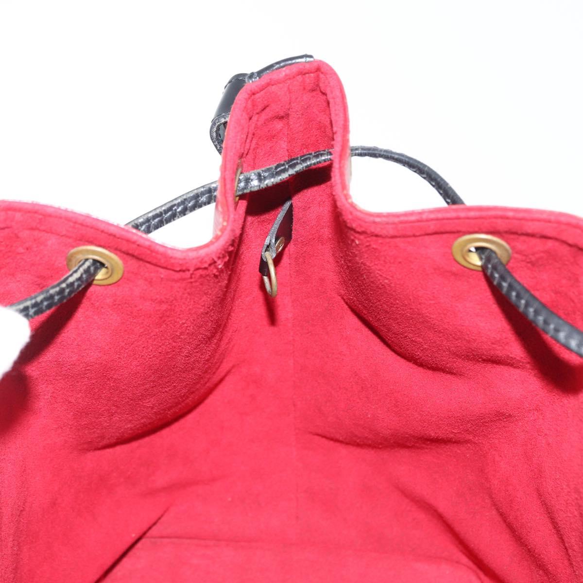LOUIS VUITTON Epi Petit Noe Shoulder Bag Bicolor Black Red M44017 Auth BA10485