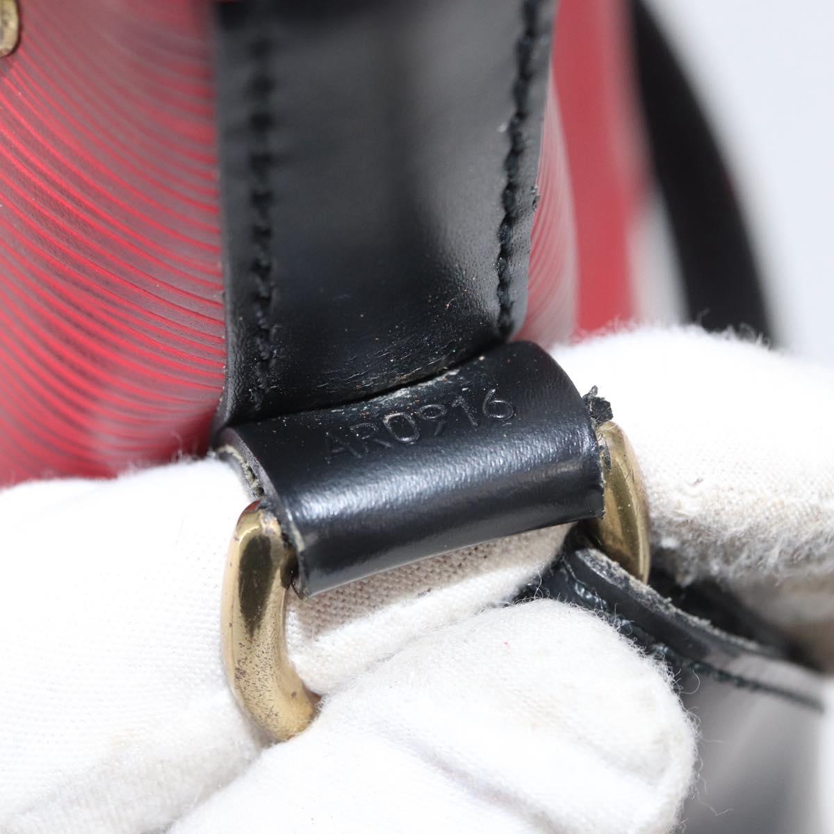 LOUIS VUITTON Epi Petit Noe Shoulder Bag Bicolor Black Red M44017 Auth BA10485