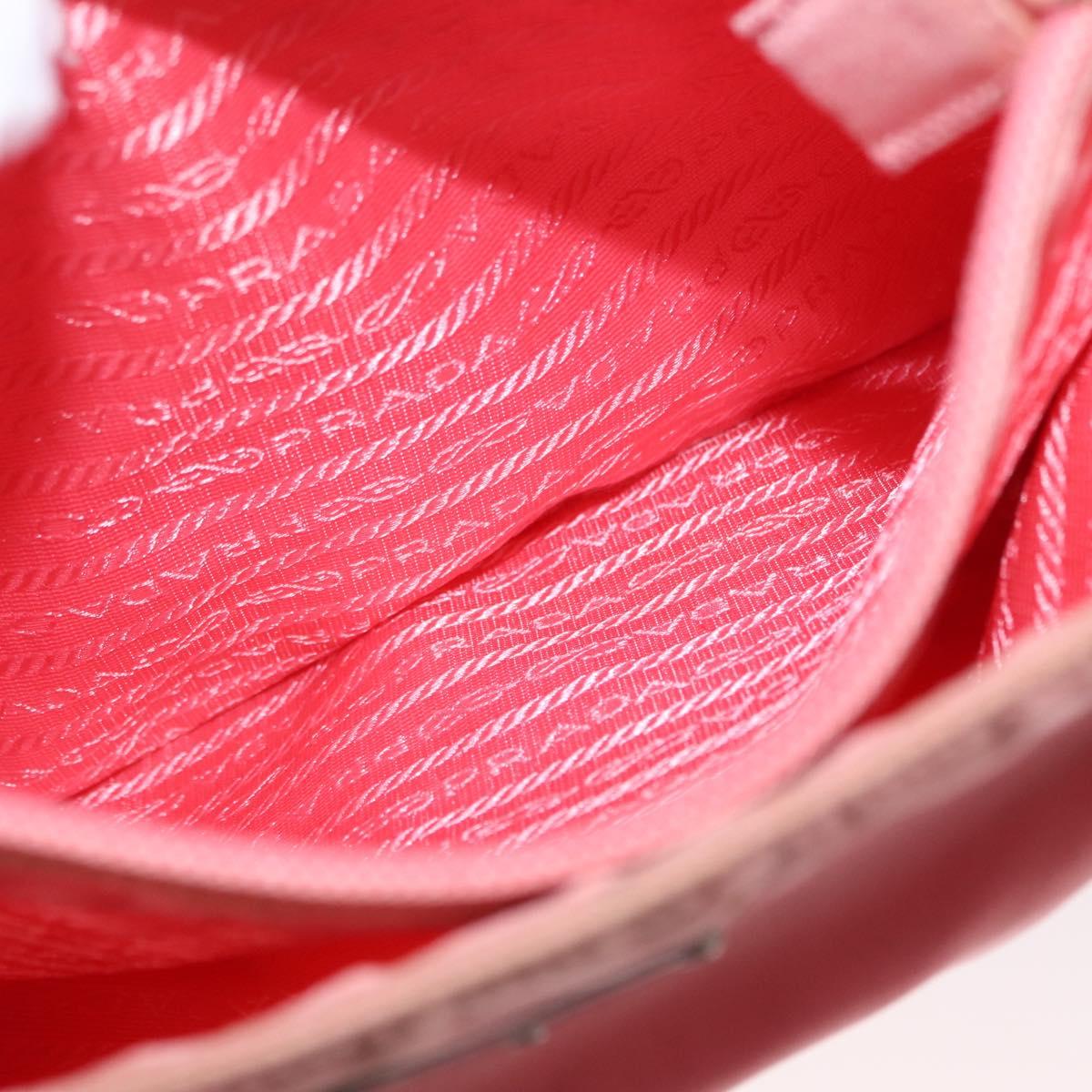 PRADA Tote Bag Nylon Pink Silver Auth BA10488