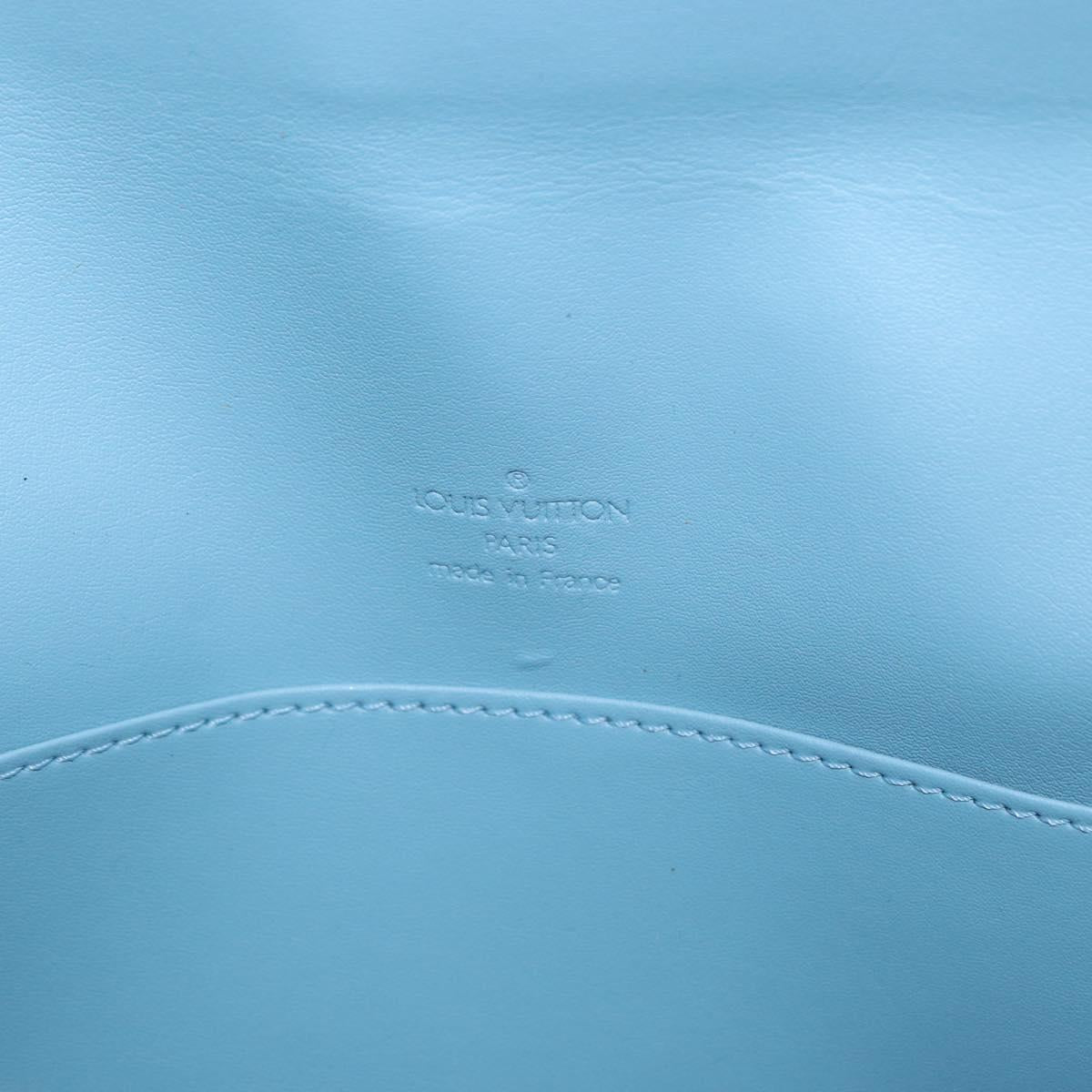 LOUIS VUITTON Monogram Vernis Thompson Street Bag Baby Blue M91009 Auth BA10490