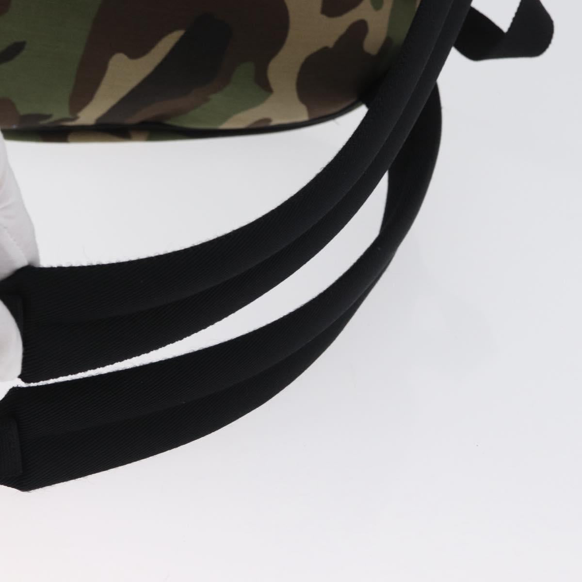 SAINT LAURENT Backpack Canvas Khaki Silver Camouflage Auth BA10497V