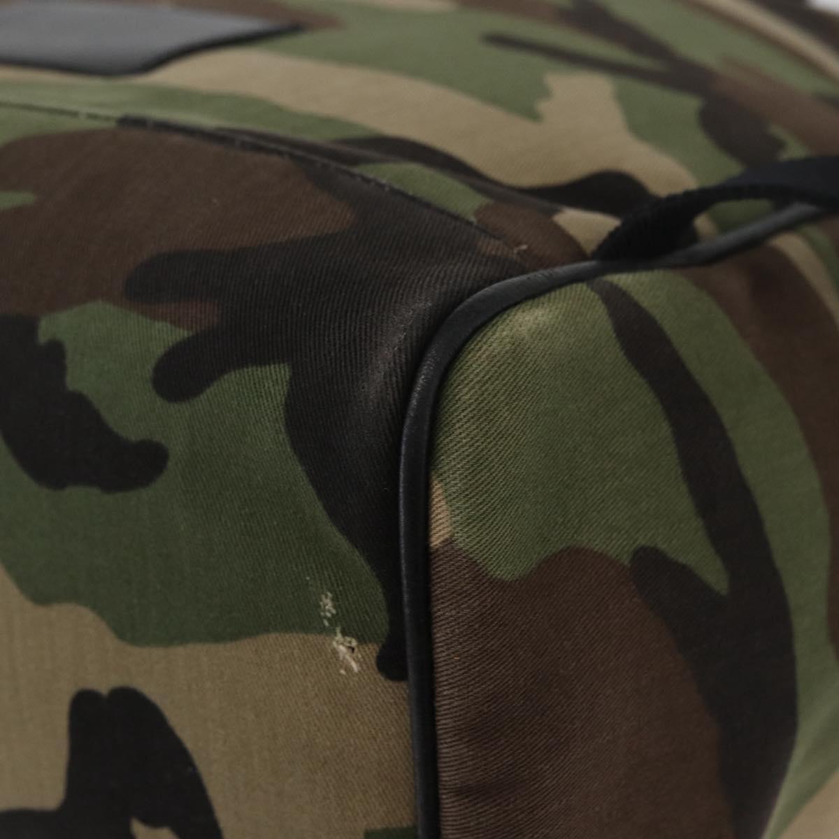 SAINT LAURENT Backpack Canvas Khaki Silver Camouflage Auth BA10497V