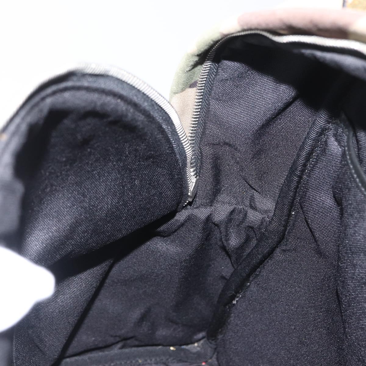 SAINT LAURENT Backpack Canvas Khaki Silver Camouflage Auth BA10497V