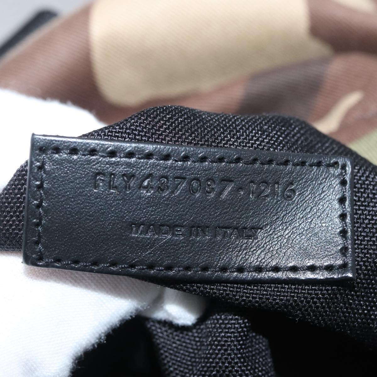 SAINT LAURENT Backpack Canvas Khaki Silver Camouflage Auth BA10497V