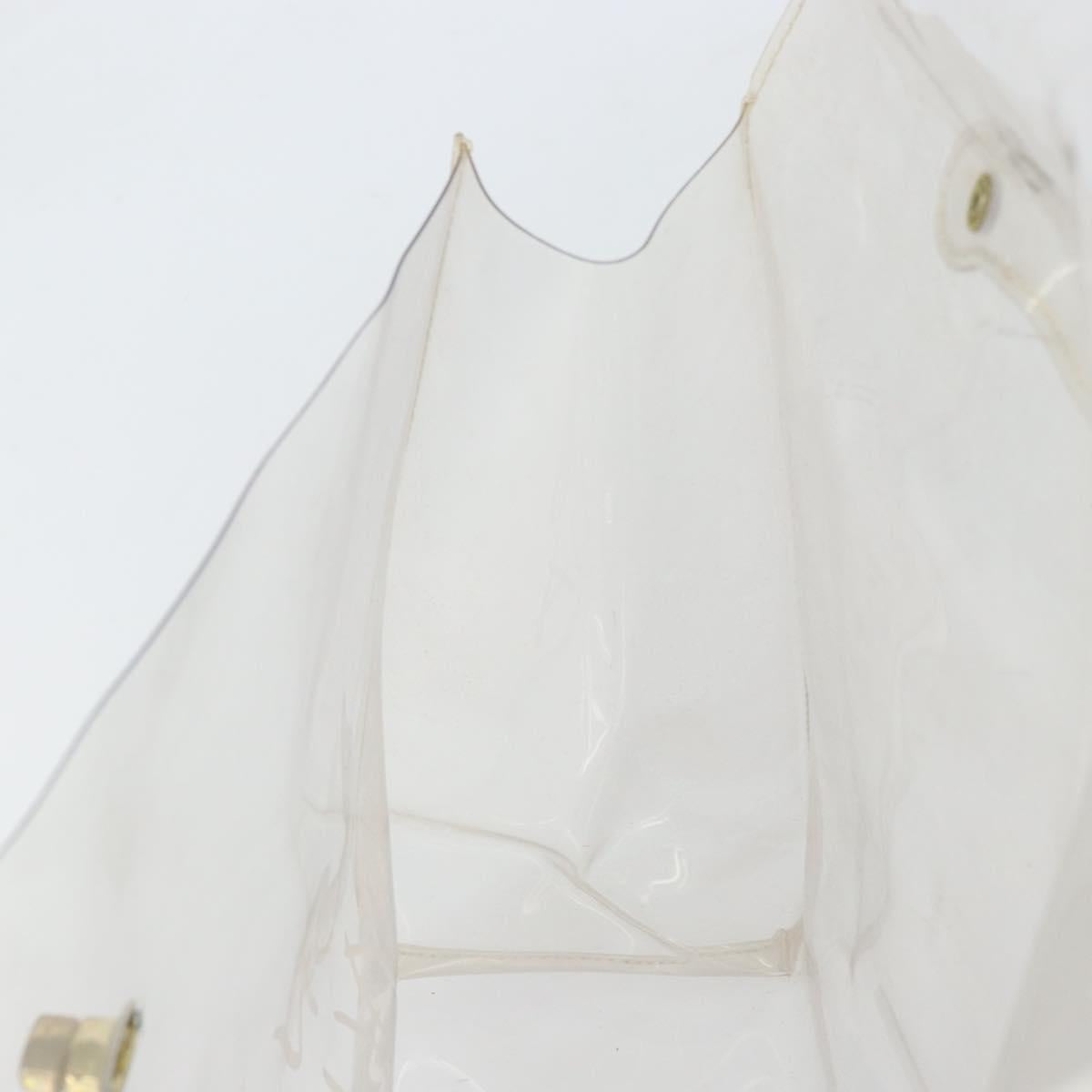HERMES Vinyl Kelly Hand Bag Vinyl Clear Auth BA10499