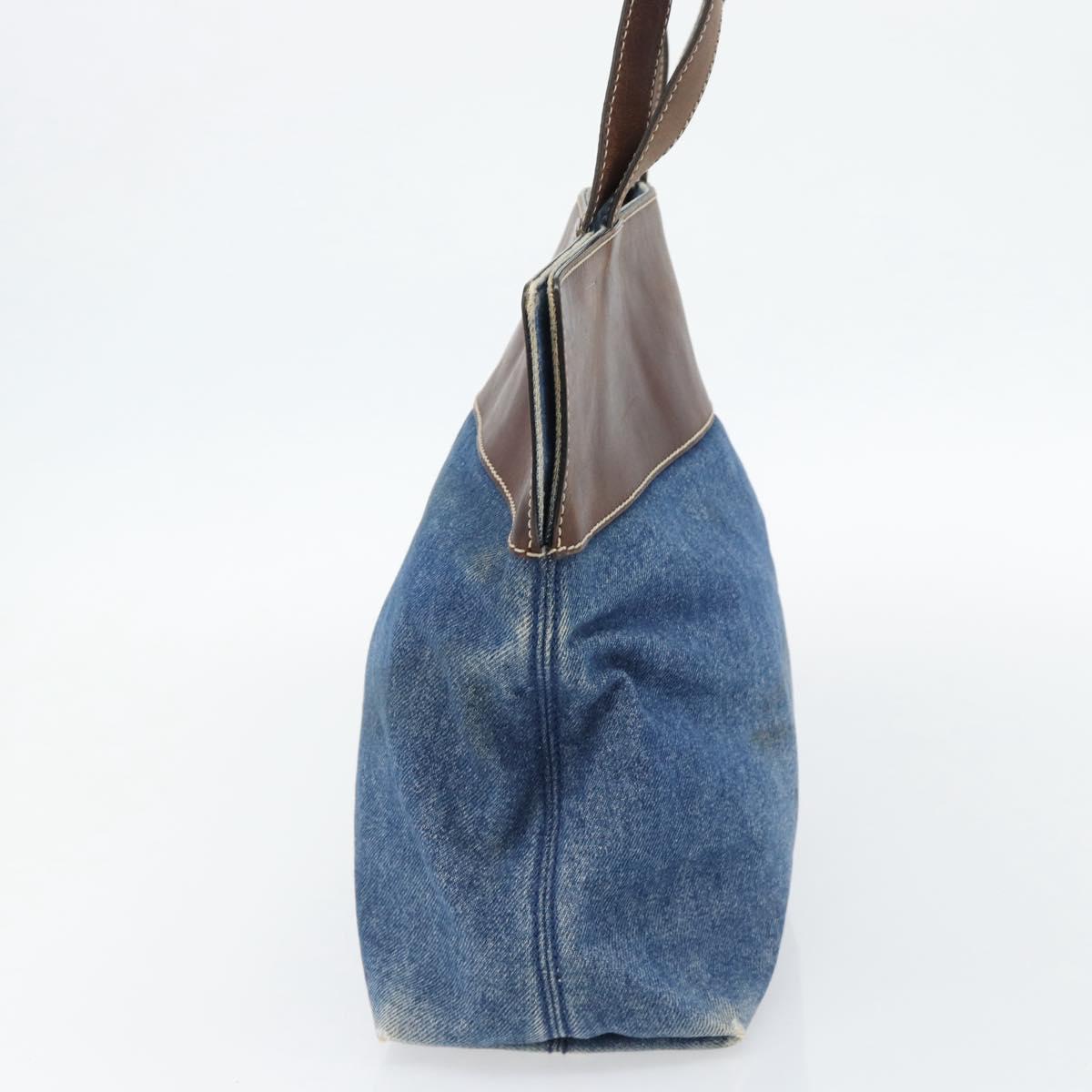 CHANEL Tote Bag Denim Blue CC Auth BA10505