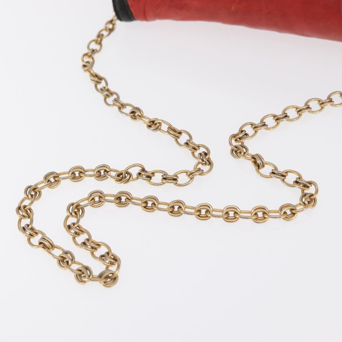 CHANEL Chain Shoulder Bag Lamb Skin Red Gold CC Auth BA10508