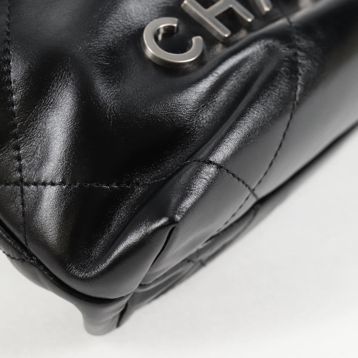 CHANEL Chanel 22 Small Matelasse Chain Bag Lamb Skin 2way Black CC Auth BA1051SM