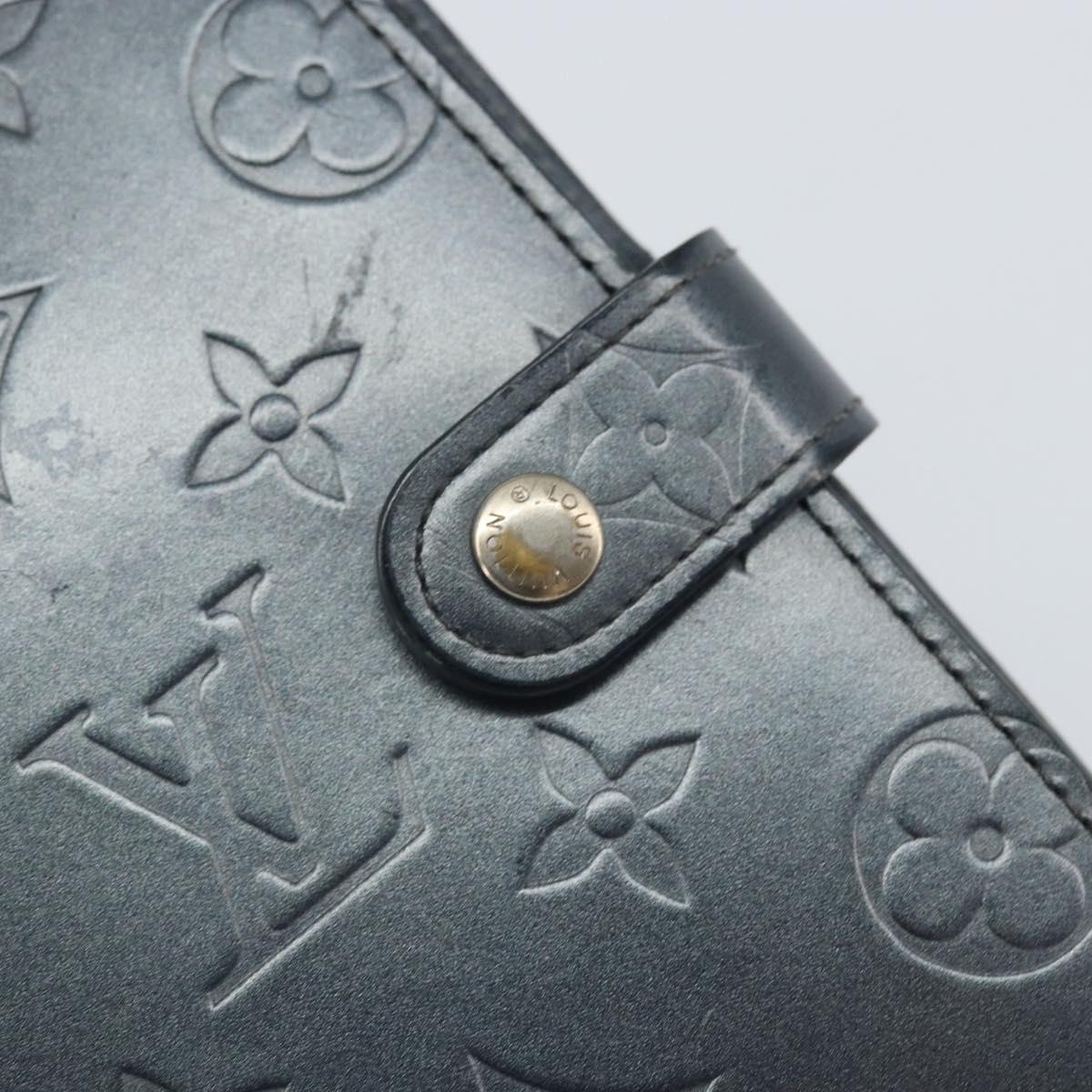 LOUIS VUITTON MonogramMat Agenda PM Day Planner Cover Blue R20935 Auth BA10521