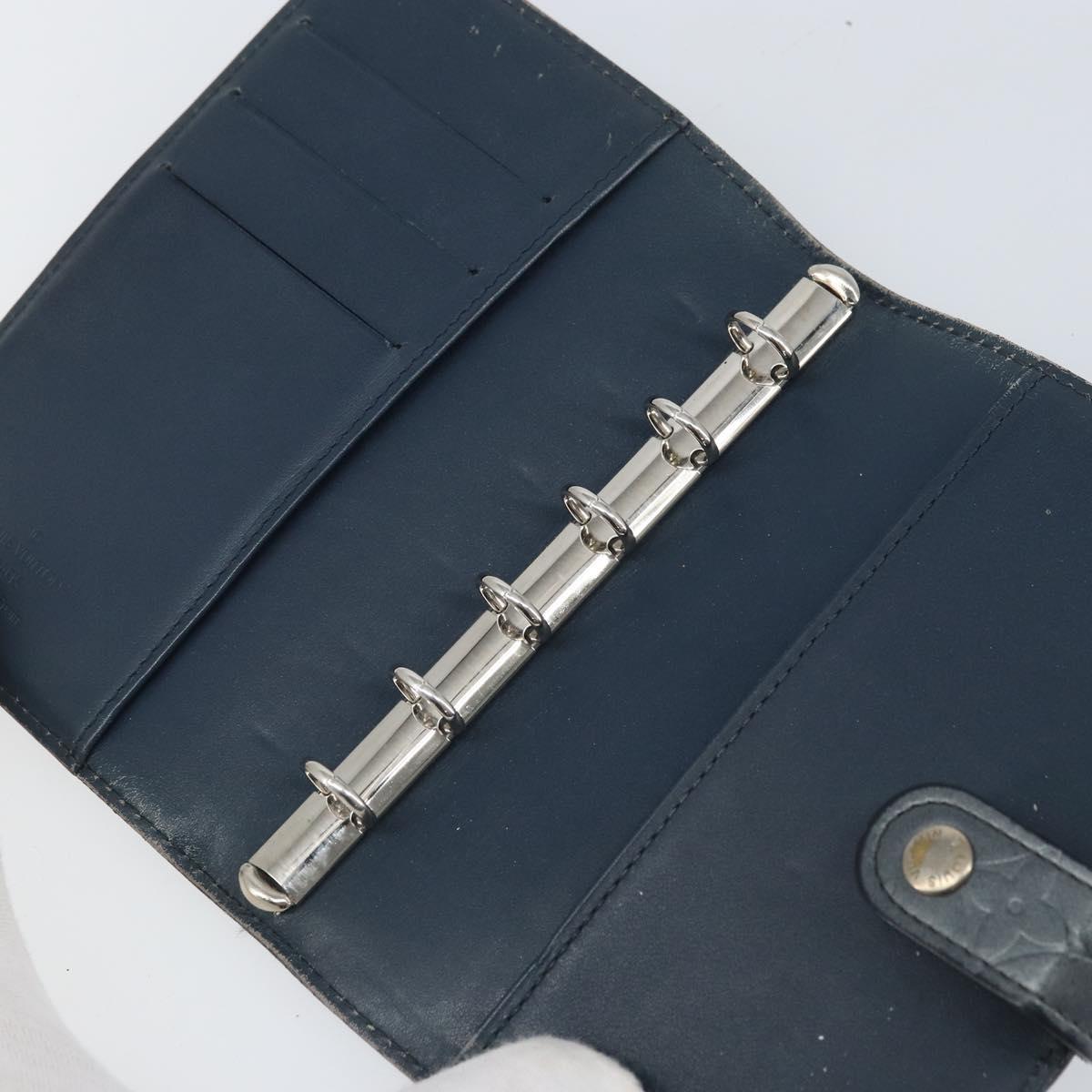 LOUIS VUITTON MonogramMat Agenda PM Day Planner Cover Blue R20935 Auth BA10521